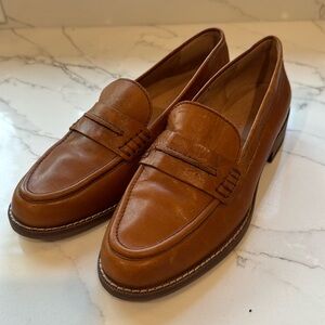 Whiskey colored leather Madewell loafers